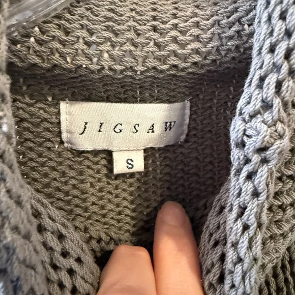 Jigsaw Sleeveless Olive Green Small cowl Neck Sweater - Picture 3 of 8